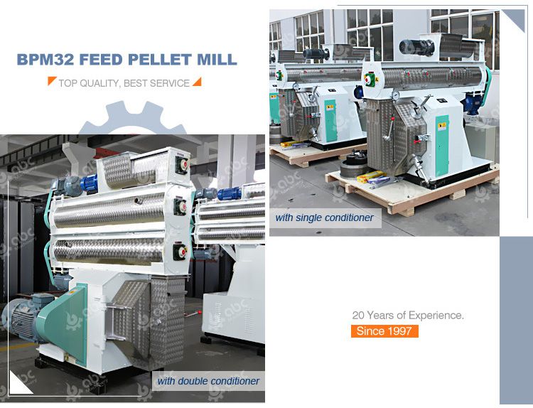 single and double conditioner feed pellet mill