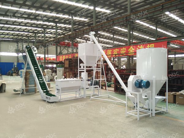800-1000kg/h poultry feed mill plant