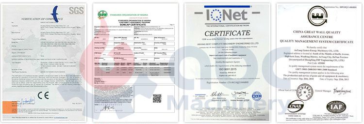 certifications of feed pellet plants
